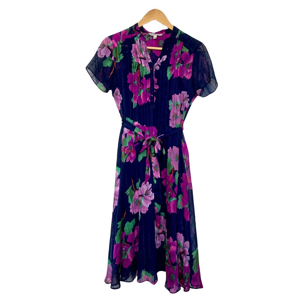 LIKE NEW Nanette Lepore shirtsleeves midi floral dress Size 2